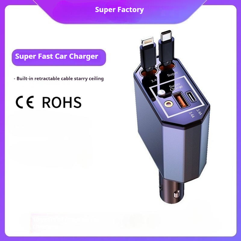 Fast Charging Cable - Carregador de Carro 120W com Cabo