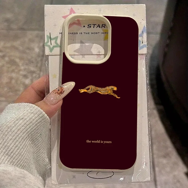 Phone Accessories Red - Moda leopardo vinho vermelho caso de