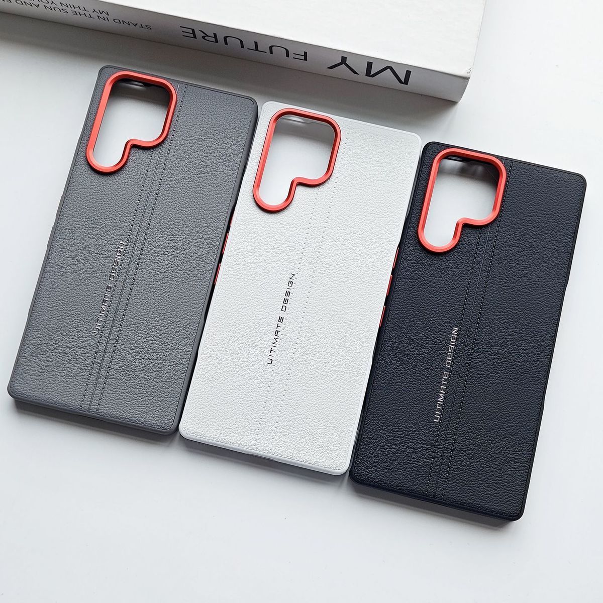 Capa de Luxo em Couro PU para  - Phone Accessories Red avaliação e preço
