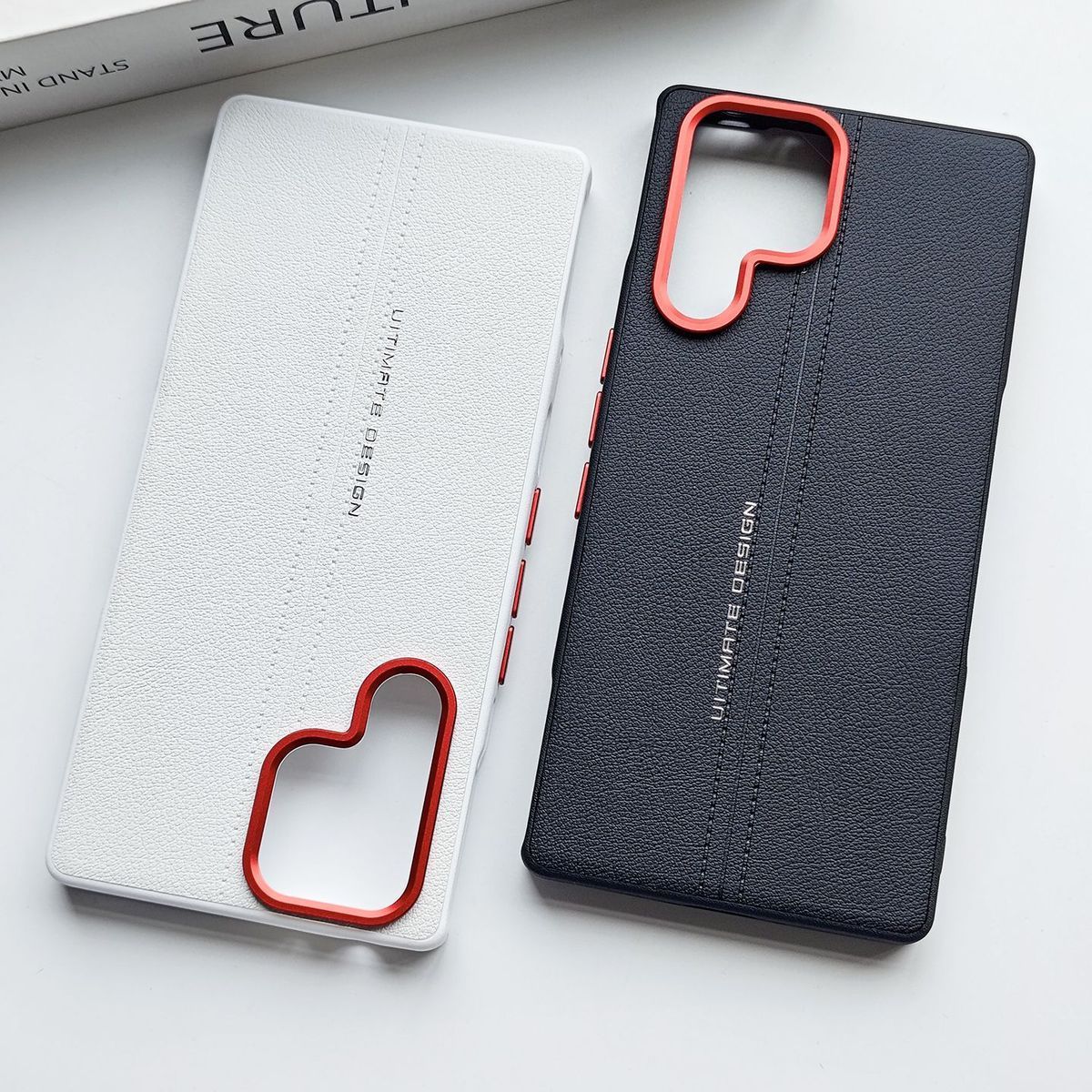 Capa de Luxo em Couro PU para  - Phone Accessories Red avaliação e preço