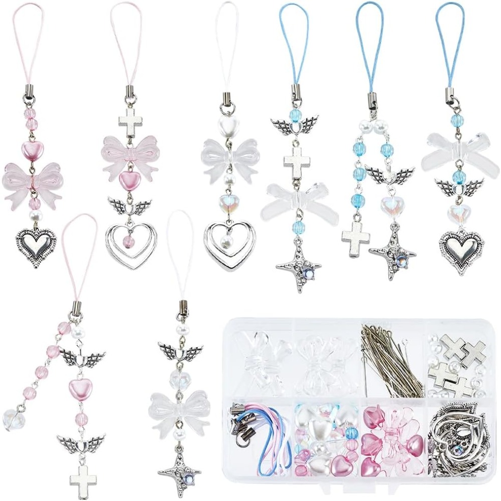 154 pçs diy 8 conjuntos de tel - Phone Accessories Beads avaliação e preço