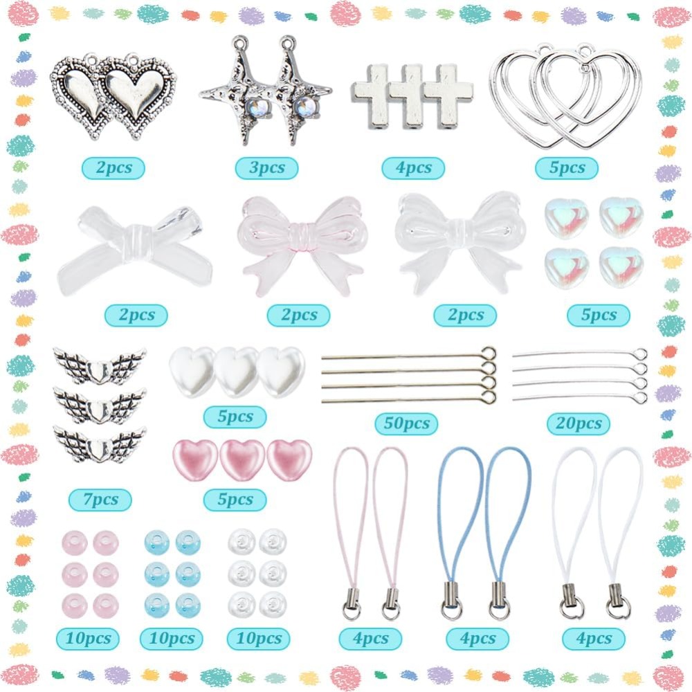 154 pçs diy 8 conjuntos de tel - Phone Accessories Beads avaliação e preço
