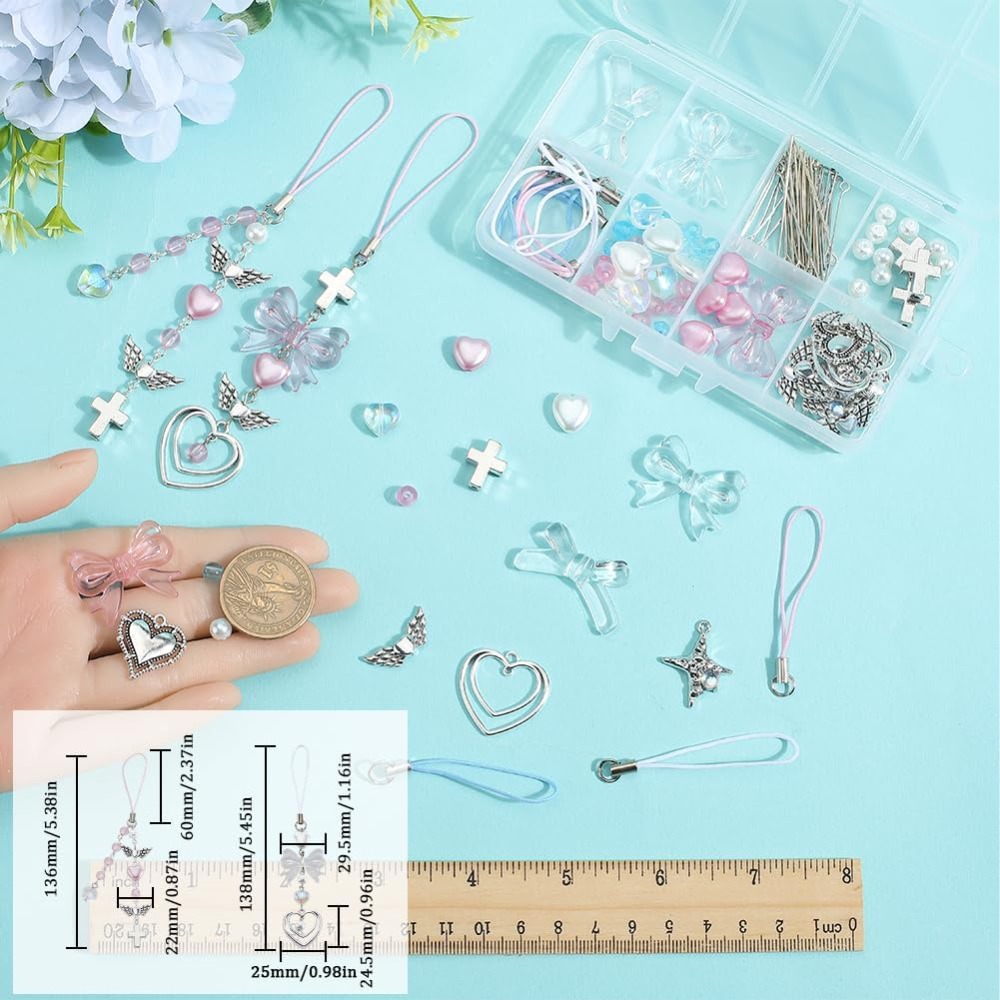154 pçs diy 8 conjuntos de tel - Phone Accessories Beads avaliação e preço