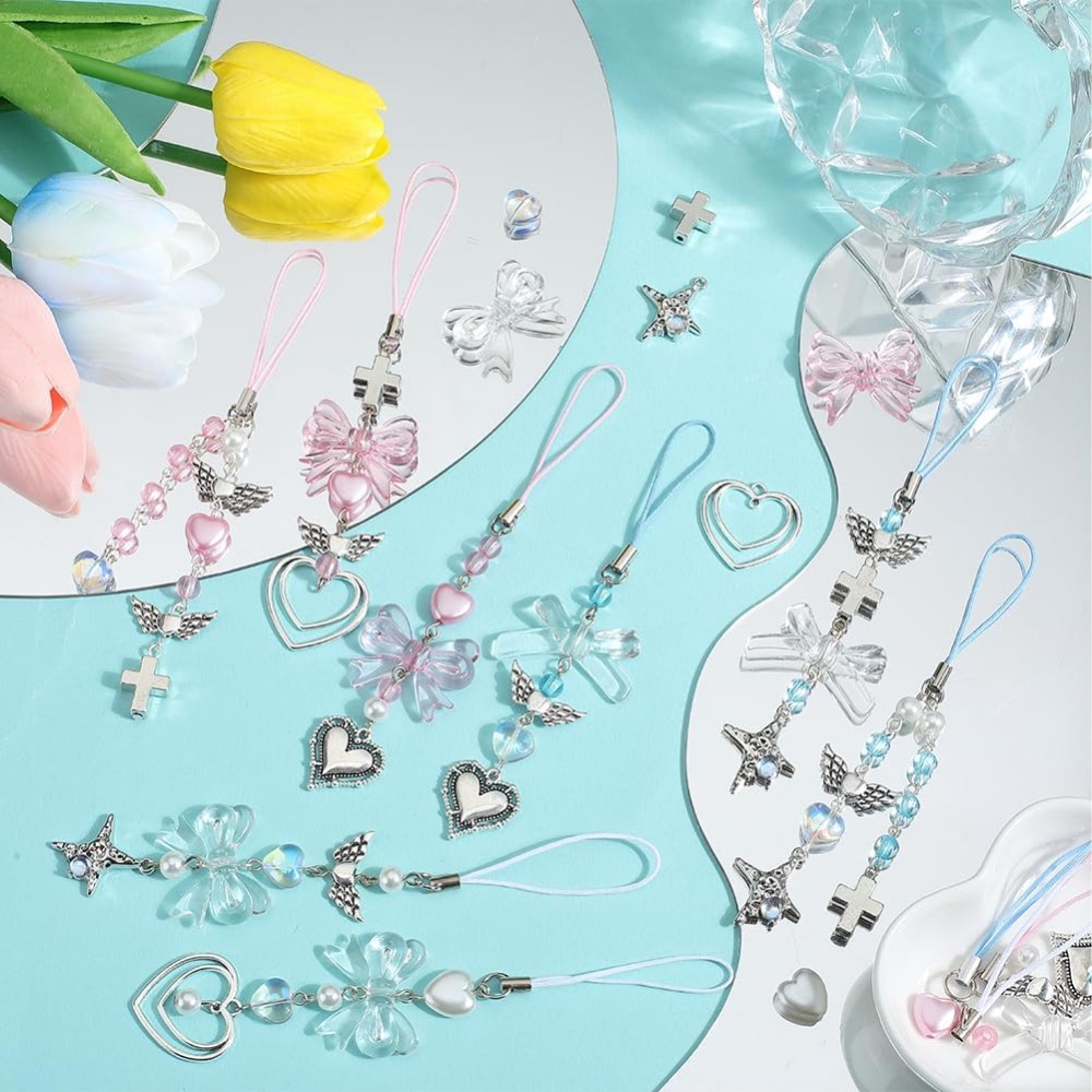 154 pçs diy 8 conjuntos de tel - Phone Accessories Beads avaliação e preço