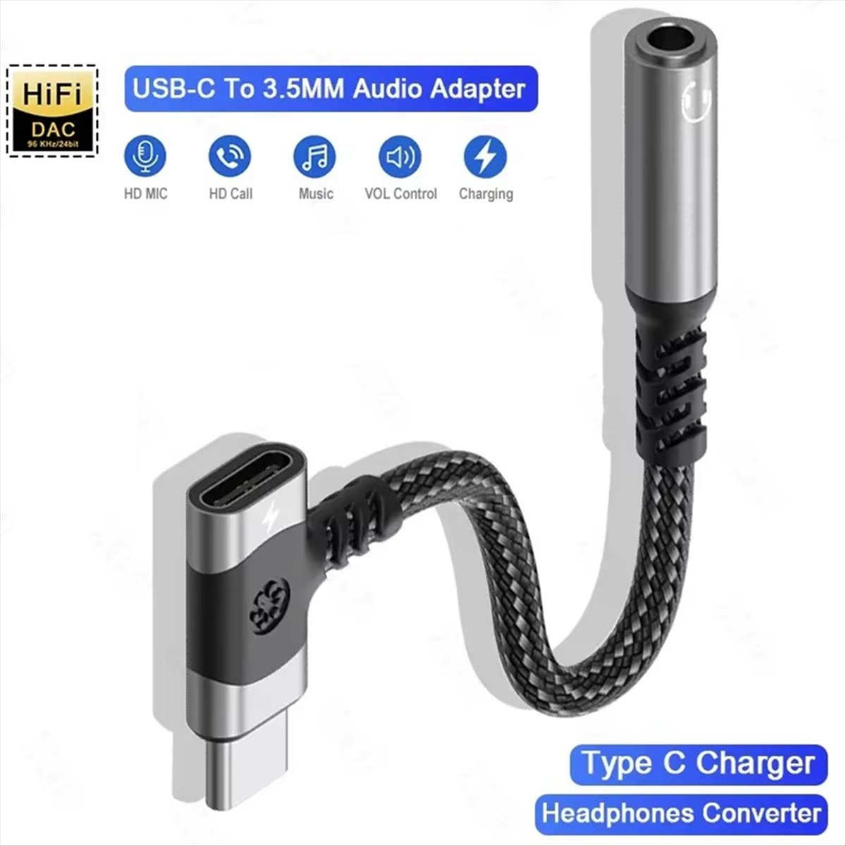 * A14E 2 em 1 USB C para 3,5 m - Fast Charging Cable avaliação e preço