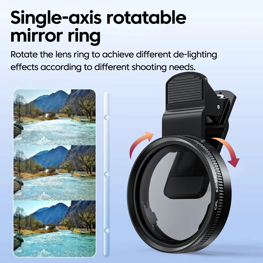 Novo 52mm cpl filtro de lente  - Lens Camera Clip avaliação e preço
